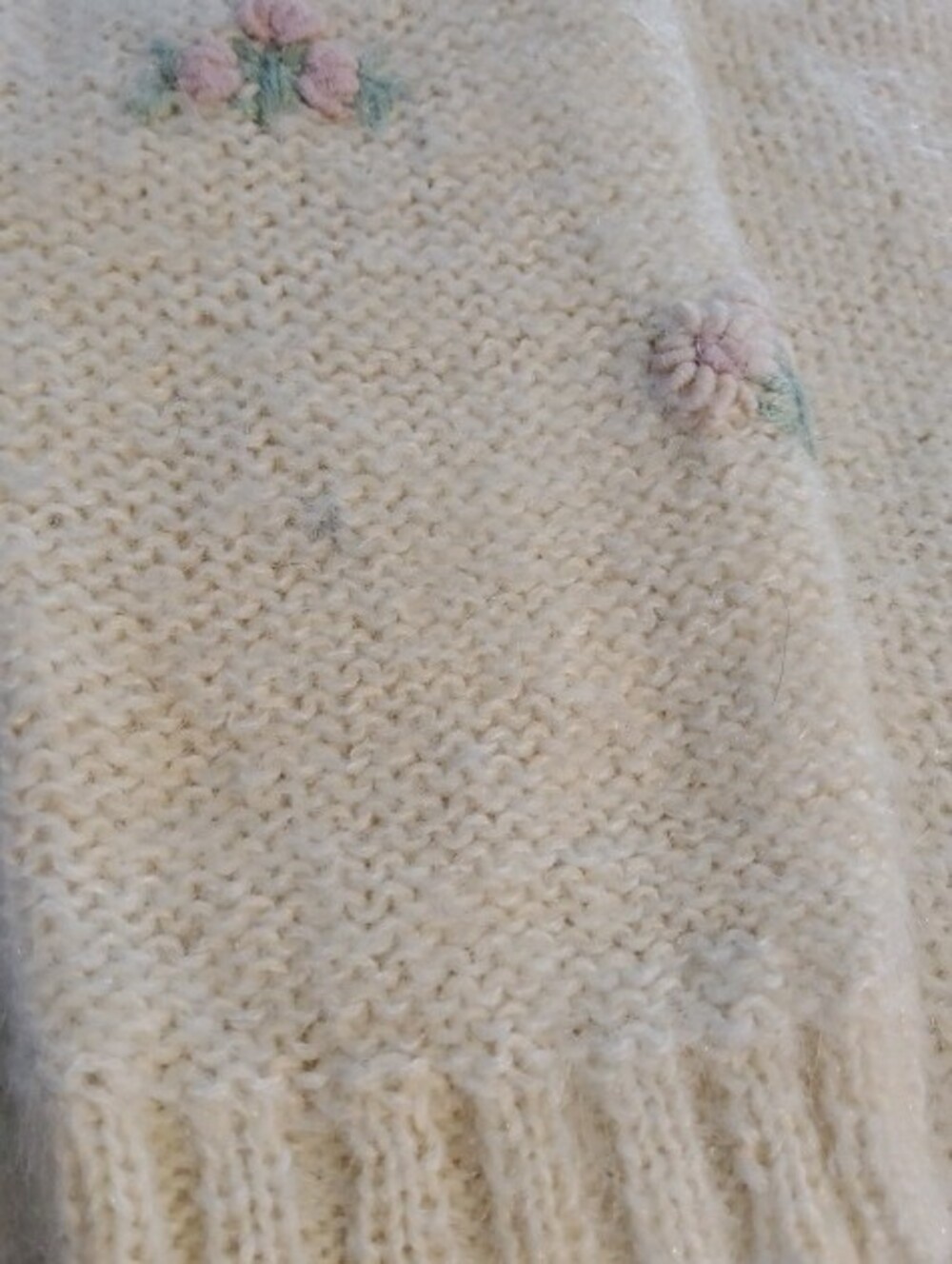 Vintage Mohair Floral Embroidary Cardigan Kenji Medium - Picture 10 of 12